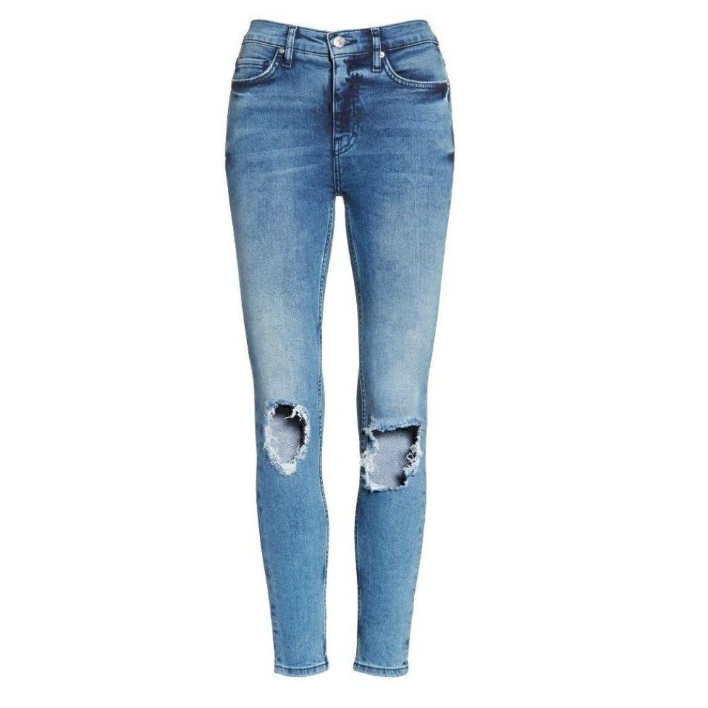 Free People NEW Ripped Knee Stretchy Skinny Jeans‎